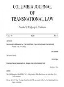 Columbia Journal Of Transnational Law杂志